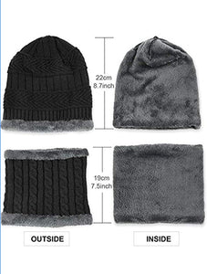 Winter Knitted Hat and Scarf Set