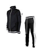 Load image into Gallery viewer, Men&#39;s Stripe Tracksuits Zipper Pocket Hoodie Sweatshirt Sweatpants 2Pcs-Set
